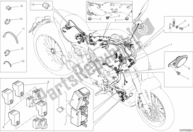 All parts for the Wiring Harness of the Ducati Diavel Xdiavel Sport Pack Brasil 1260 2017
